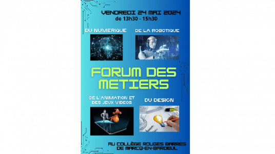 Forum des métiers du numérique, de la robotique, du design, de l'animation et des jeux vidéos. 